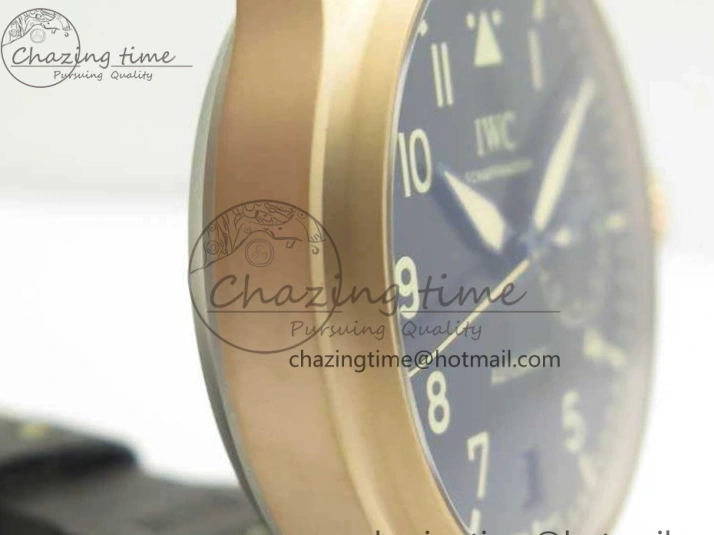 MIROTIME 0503 Big Pilot IW510301 Satin-Polished RG YLF Best Edition Black Dial On Leather Strap A Flexible 7222